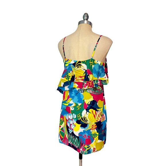 J Crew Multi Color Floral Ruffle Cami Dress size 4 - Picture 5 of 7